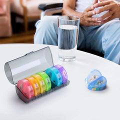 Compact 14-Compartment Travel Pill Organizer - Moisture-Proof and Portable