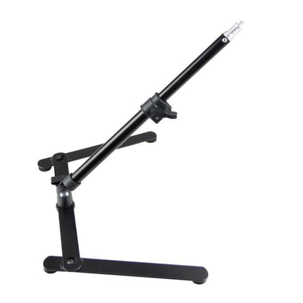 Overhead Light Stand for Everyday Online Content Creation - adjustable black overhead stand for phone or camera, ideal for live broadcasts and food photography