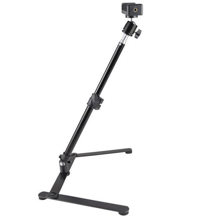 Overhead Light Stand for Everyday Online Content Creation - adjustable black overhead phone/camera stand for live streams, food photos, teaching videos