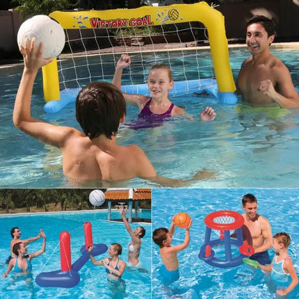 Inflatable Beach Ball Set With Volleyball Net And Balls | Syndmart