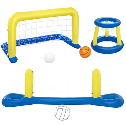 Inflatable Beach Ball Set With Volleyball Net And Balls | Syndmart