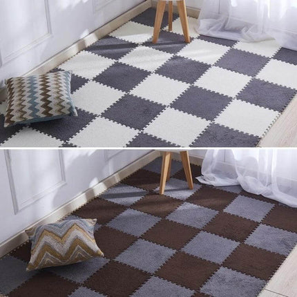 Patchwork Foam Baby Play Mats 30x30 cm 2 Pack For Playtime soft EVA foam checkerboard mats for nursery tummy time and crawling