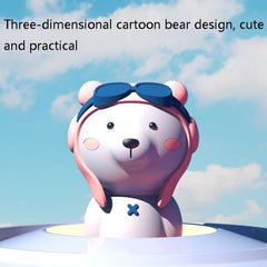 Cute Cartoon Bear Dual Spray Pet Humidifier with Colorful Night Light and 8-Hour Continuous Mist