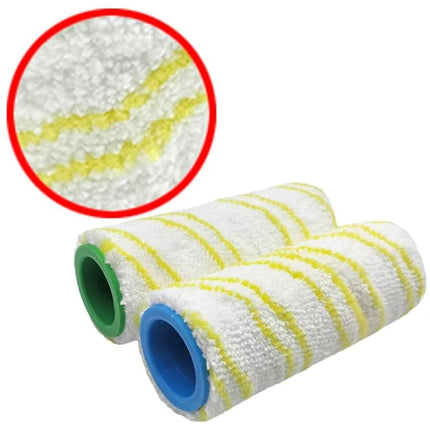 Cleaning Brush Roller Set for Karcher Floor Cleaner Accessories - replacement microfiber rollers for home floor cleaning, set of two