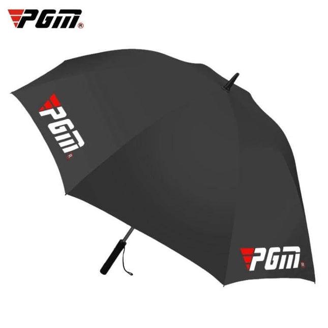 PGM Golf Umbrella with Built-in Fan for Everyday Sun Protection – black golf umbrella with PGM logo and integrated cooling fan for shade and comfort