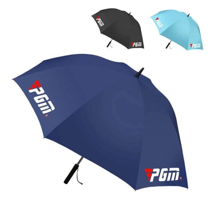 PGM Golf Umbrella with Built-in Fan for Everyday Sun Protection - navy umbrella with PGM logo, built-in fan for cooling and sun protection