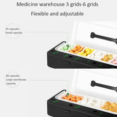 XM-ZY02 Boîte à pilules électronique intelligente de petite taille Entrepôt séparé pour rappeler aux personnes âgées de prendre régulièrement des médicaments Boîte à pilules portable