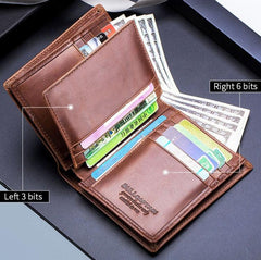 BUFF CAPTAIN 027 Men's Premium Leather Anti-Theft Multi-Card Wallet