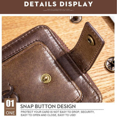 BUFF CAPTAIN 231 Premium Cowhide Zipper Wallet - Horizontal Multi-Card Leather Album for Easy Organization