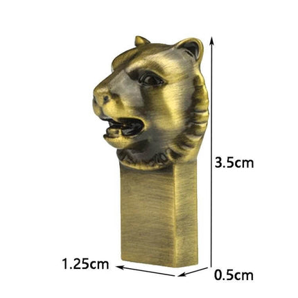 Zodiac Metal USB Flash Drive for Everyday Data Storage - brass lion head metal casing USB stick, compact 3.5cm x 1.25cm x 0.5cm