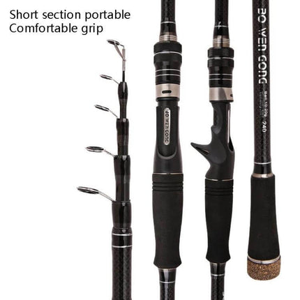 Carbon Telescopic Fishing Rod For River And Lake Fishing - portable carbon fiber telescopic rod with comfortable grip and extendable sections