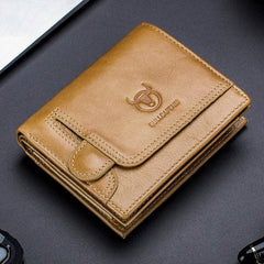 Cartera de piel de vacuno de primera capa BUFF CAPTAIN 037 para hombre, monedero multifunción para carnet de conducir