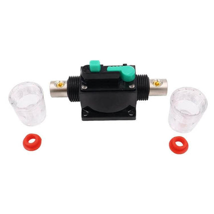 Car Audio Circuit Breaker Switch 10A For Automotive Use compact 10A resettable breaker with green lever, 12–48V protection for winches and motors