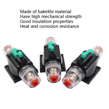 Car Audio Circuit Breaker Switch 10A For Automotive Use - 12–48V resettable breaker with bakelite housing and quick self-recovery fuse seat