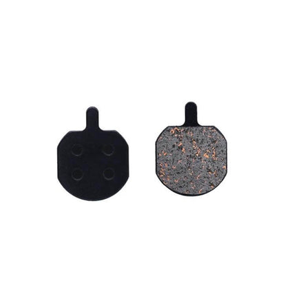 Mountain Bike Semi-Metallic Brake Pads for Disc Brakes - copper-fiber pads with steel back plate, pair shown