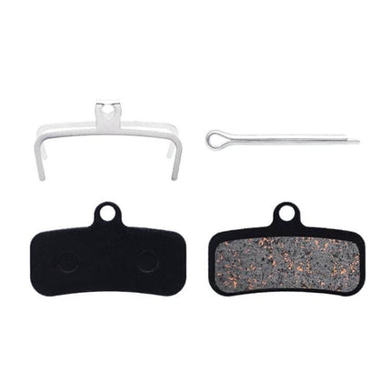 Mountain Bike Semi-Metallic Brake Pads for Disc Brakes - copper-fiber pads with steel back plate and spring clip, compatible with most bicycle disc calipers