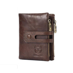 Cartera vertical de cuero BUFF CAPTAIN 021 para hombre, cartera corta multifunción