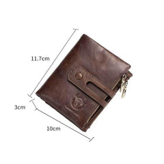 BUFF CAPTAIN 021 Men's Leather Vertical Multi-Function Wallet