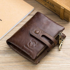 BUFF CAPTAIN 021 Men's Leather Vertical Multi-Function Wallet