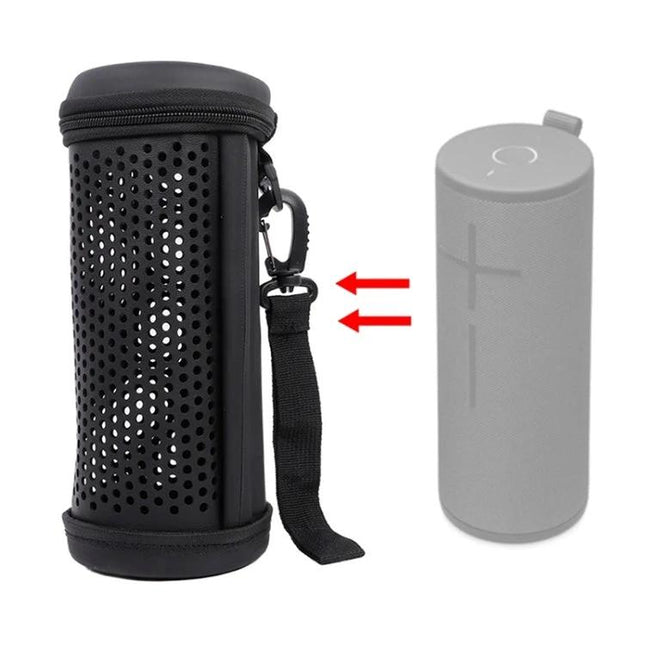 Protective Bluetooth Speaker Case With Handle For Travel compact EVA PU leather case with strap and acoustic window