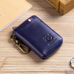 BUFF CAPTAIN 474 Versatile Leather Coin Wallet with Anti-Theft Key Holder and Hanging Waist Design