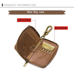 BUFF CAPTAIN 474 Versatile Leather Coin Wallet with Anti-Theft Key Holder and Hanging Waist Design