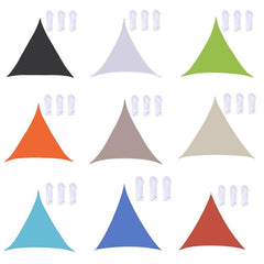 Toldo triangular impermeable para jardín al aire libre, 4 m x 4 m x 4 m, protección anti-UV