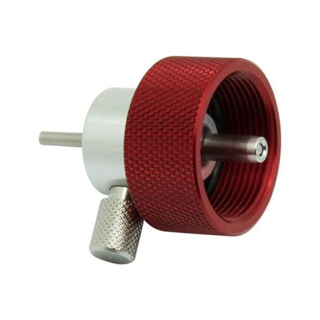 Propane Filling Adapter With Cap For Safe Home Refills compact metal adapter with silicone oil reservoir and leak‑reducing cap for outdoor use