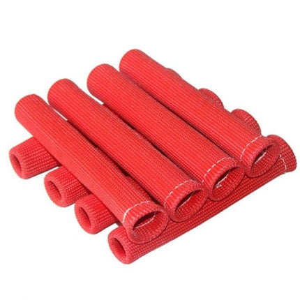 Set of 8 High-Temperature Spark Plug Protective Covers red double-layer fiber spark plug heat shields for engine bay protection