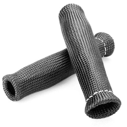 Set of 8 High-Temperature Spark Plug Protective Covers - black double-layer heat shield sleeves for spark plug wires, wear-resistant protection under exhaust