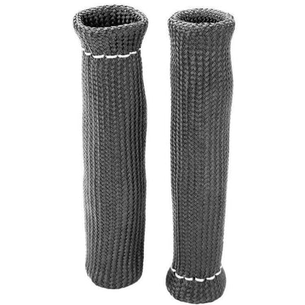 Set of 8 High-Temperature Spark Plug Protective Covers - pair of black double-layer fiber ignition wire heat shields for exhaust/header work