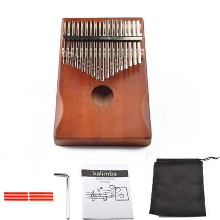 Compact Kalimba for Relaxing Home Music Moments - pine thumb piano with 17 metal keys, tuning hammer, stickers, pouch and songbook for travel and relaxation