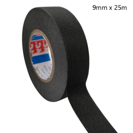 Automotive Wiring Harness Flannel Tape High Temperature Waterproof black 9mm x 25m polyester non-woven fabric roll for vehicle wiring protection