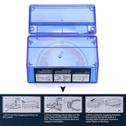 ILIFE Sweeping Robot Water Box for Daily Home Cleaning - transparent blue replacement water tank with instructions