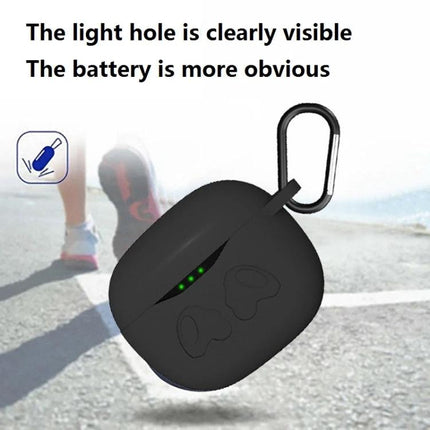 G23 Silicone Protective Cover for Daily Earbud Protection – black silicone case with visible LED light hole and carabiner for commuting and exercise