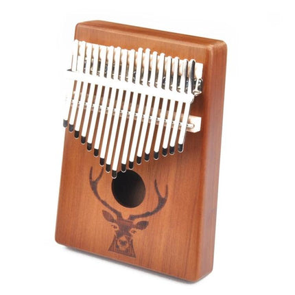 Beginner Kalimba Thumb Piano for Daily Music Relaxation and Learning - acacia wood thumb piano with metal keys and deer soundhole design