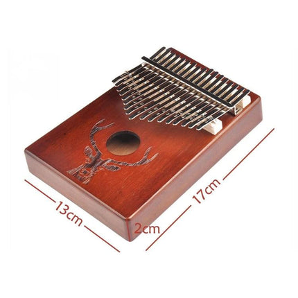 Beginner Kalimba Thumb Piano for Daily Music Relaxation and Learning - acacia wood 17x13x2cm compact thumb piano with metal keys and deer carving