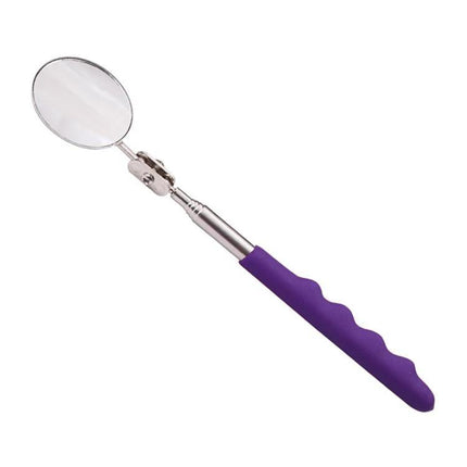 Versatile Mirror for Routine Vehicle Maintenance Checks - telescoping inspection mirror with purple grip for checking leaks and tight engine areas