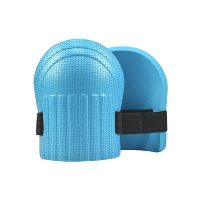 Labor Protection Knee Protector for Construction Work - blue EVA foam knee pads with adjustable strap for kneeling, water-resistant impact cushioning