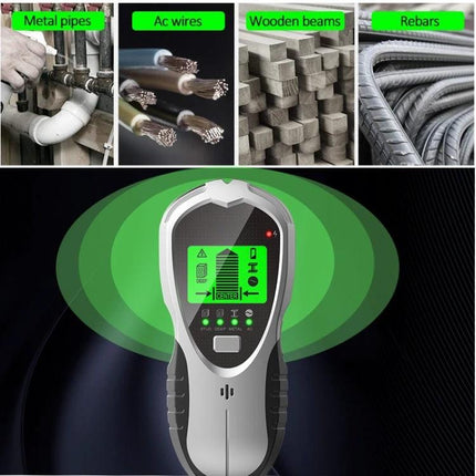 Versatile 4-in-1 Digital Wall Scanner for Studs, Metal, and Live Wires detecting studs, metal pipes, AC wires and rebars with LCD display
