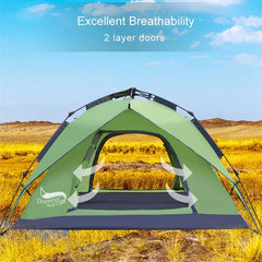 Automatic Easy-Setup Beach and Camping Tent for 3-4 People by Desert&Fox