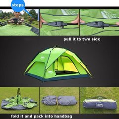 Automatic Easy-Setup Beach and Camping Tent for 3-4 People by Desert&Fox