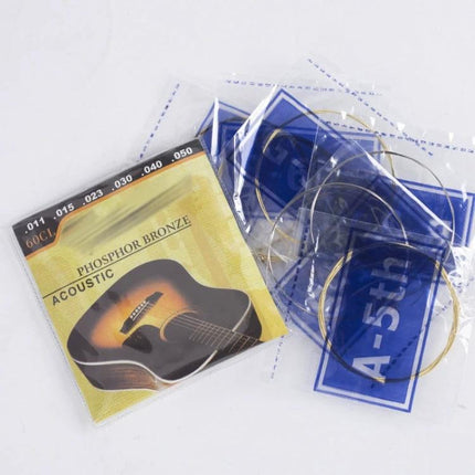 Strings for Acoustic Guitars in Daily Music Sessions - phosphor bronze acoustic guitar set with hexagonal core, wound strings in individual packs