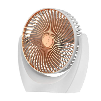 Mini Portable USB Desktop Fan for Home and Dormitory Use - compact white desktop fan with copper blades, quiet brushless motor for study or office