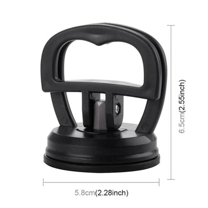 Compact Suction Cup for Home Car Dent Repairs in Daily Use - black handheld suction lifter for small dents, glass and screen removal (5.8cm base)