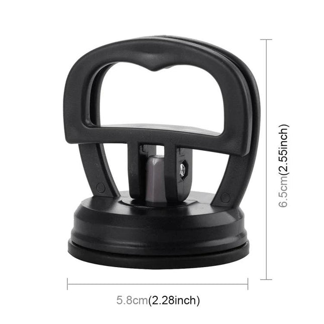 Compact Suction Cup for Home Car Dent Repairs in Daily Use - black handheld suction lifter for small dents, glass and screen removal (5.8cm base)