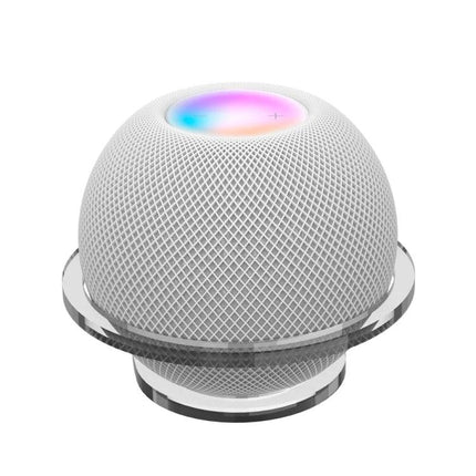 Acrylic HomePod Mini Bracket With Integrated Cable Holder clear acrylic stand organizes cable and secures speaker