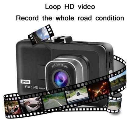 Versatile Black HD Dash Cam for Daily Vehicle Use - windshield-mounted black HD dash camera recording front and optional rear views, loop recording