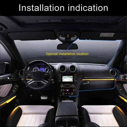 Versatile Black HD Dash Cam for Daily Vehicle Use showing optimal windshield installation location for front and rear camera setup