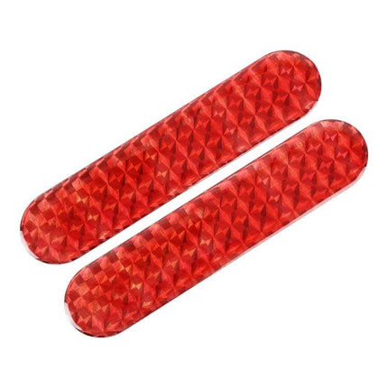Car Reflective Safety Stickers in Red, Yellow, and Blue for Night Use - red PET reflective strip pair for car rims and door edges